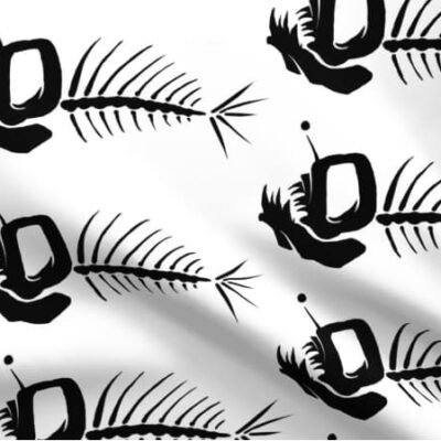 Anglerfish Bones Pattern on Fabric