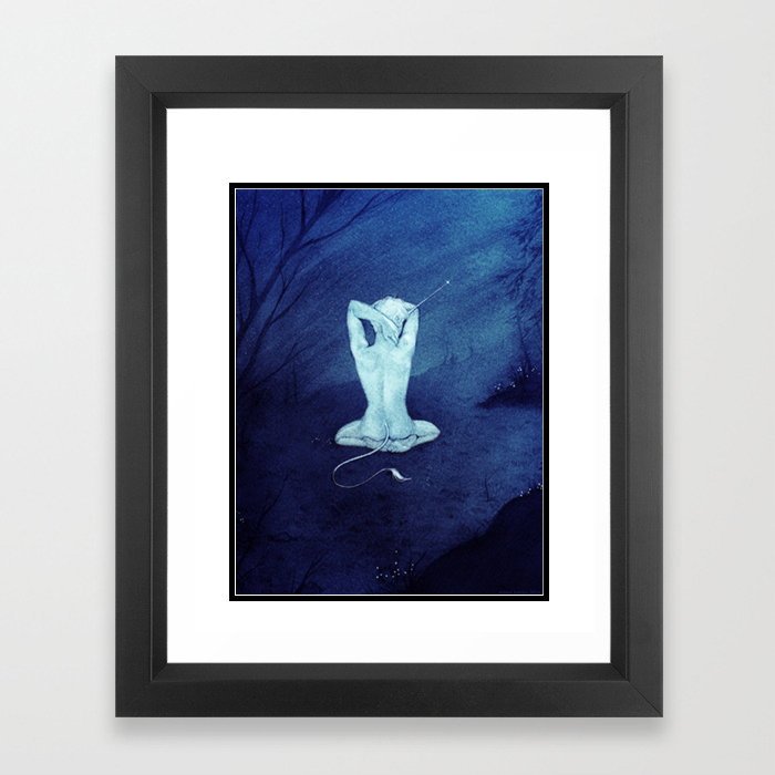 "The Unicorn" 18"x24" Matted & Framed Hand Embellished Print