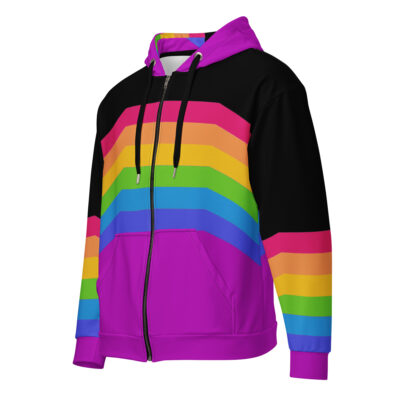 Retro Color Band Rainbow Unisex zip hoodie