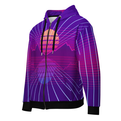 Retro Vaporwave Style zip hoodie