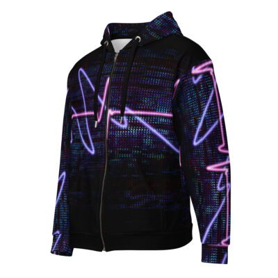 Heartbeat Jazz Glitch Unisex zip hoodie